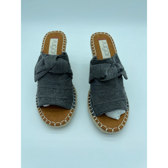 Sugar Womens Hundreds Espadrilles Sandals Beige Open Toe Knot Slip On 8.5 M New - Picture 3 of 11